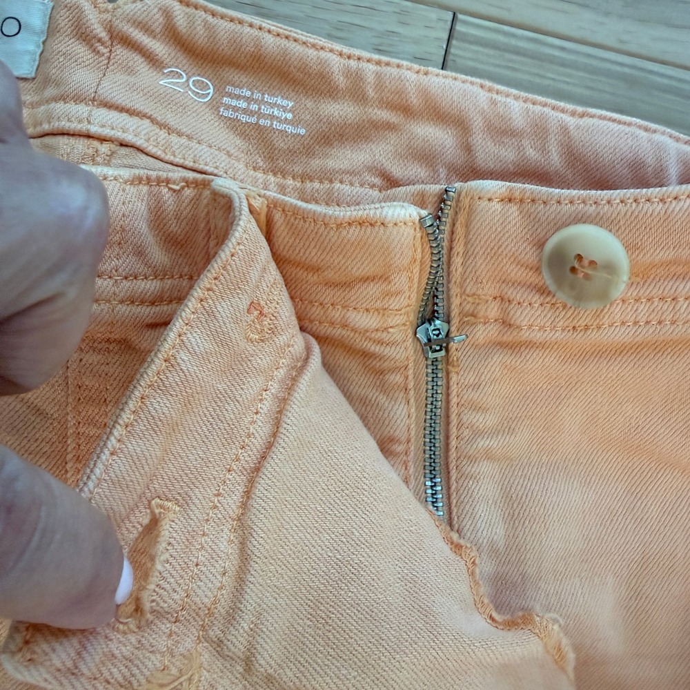 Pilcro Anthropologie Sailor Wide-Leg Pants/Jeans Peach SZ 29 Cottagecore - Picture 4 of 14